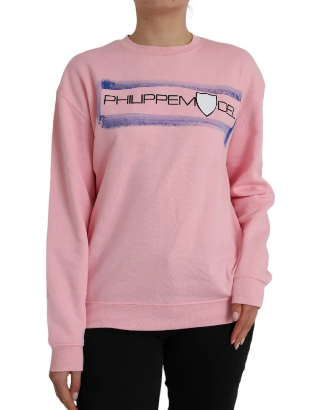 Comfortable Jackets Philippe Model Cotton Logo Print Long Sleeves Pullover Women's Sweater (Pre-Owned)