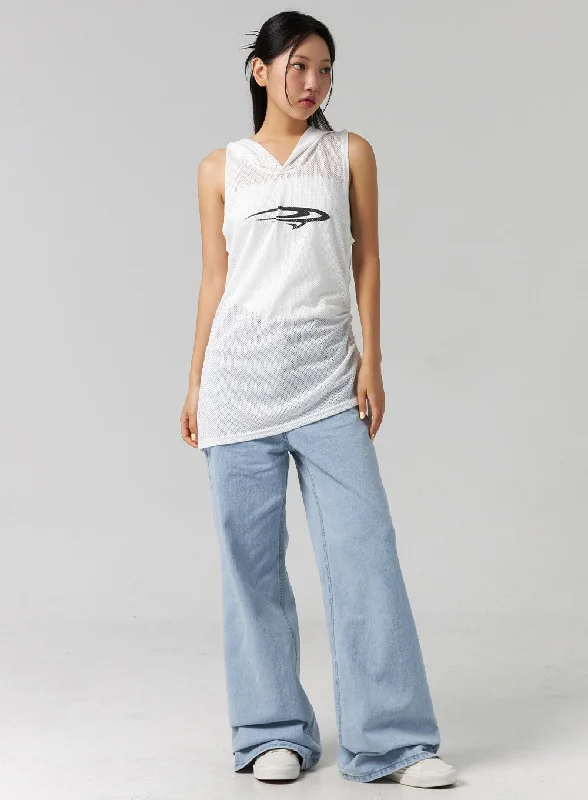 Relaxed Style Flared Wide Leg Jeans CG314
