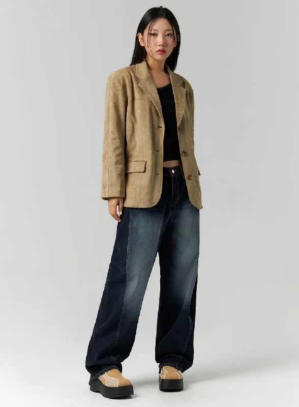 Fashionable Items Washed Wide Leg Jeans CS312