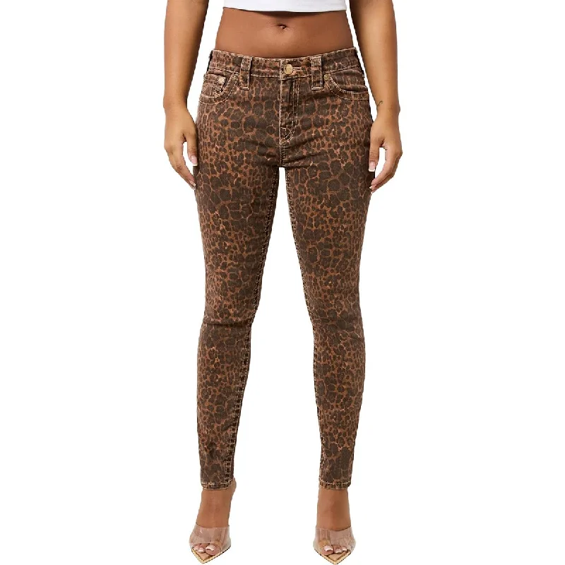 Free Design Womens Animal Print Denim Skinny Jeans