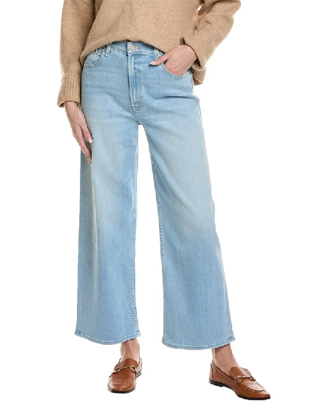 Sports Trend MOTHER High-Waist Spinner Zip Flood Mood Ring Wide Leg Jean