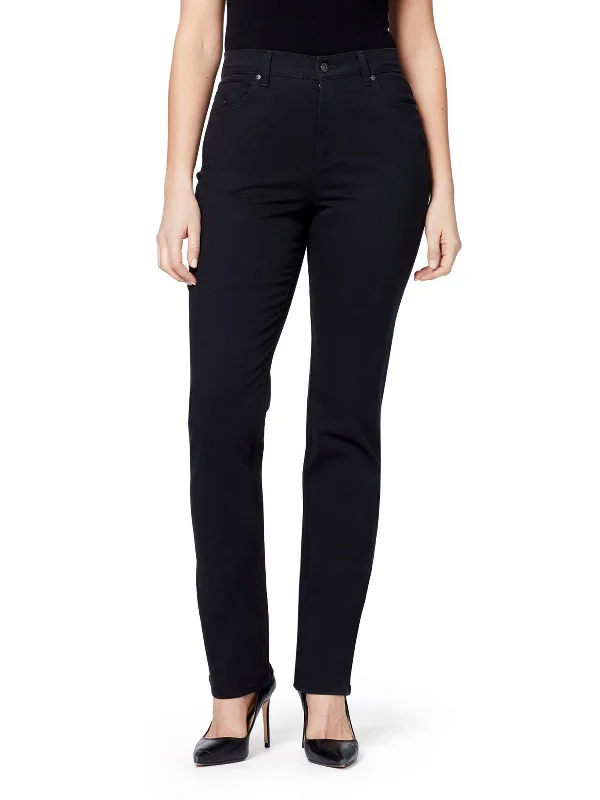 Body Design Amanda Womens Mid Rise Slimming Tapered Leg Jeans
