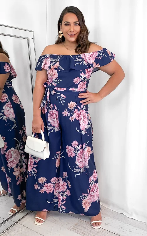 Design Trend Rosie Jumpsuit - Blue Floral