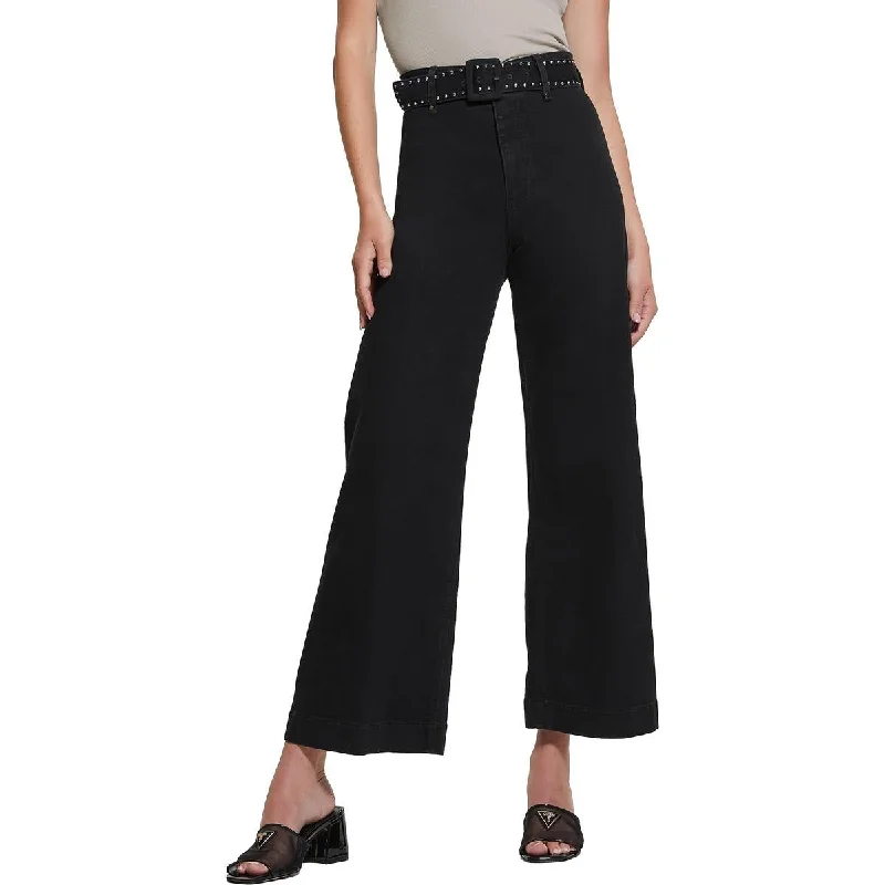 Cozy Fit Womens Pocket Denim Wide Leg Jeans